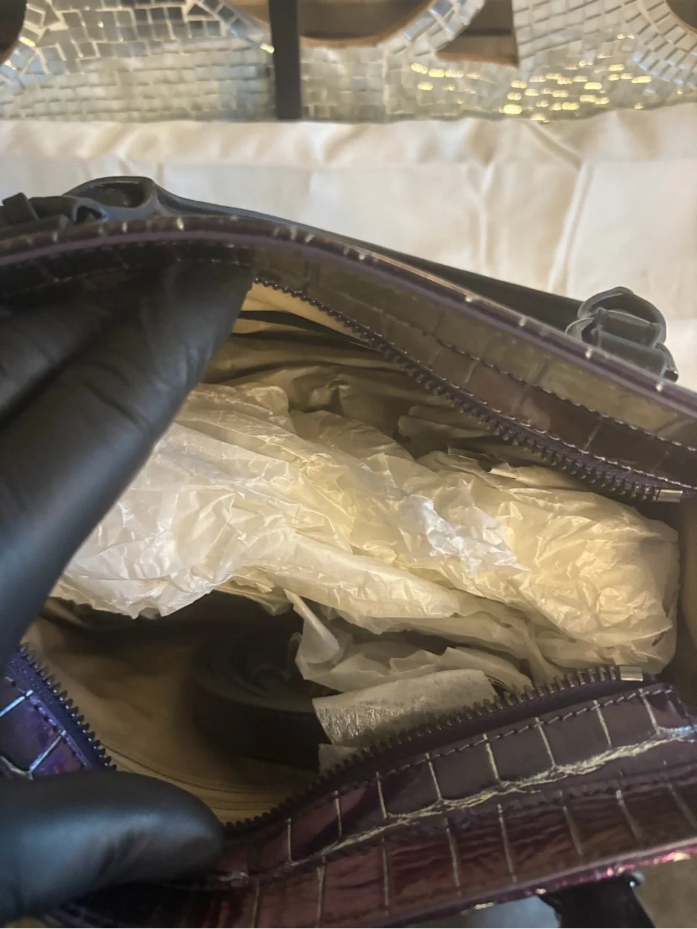 ⭐️Brahmin Cami Heroic Purple Kingstone Leather Satchel‎ Handbag